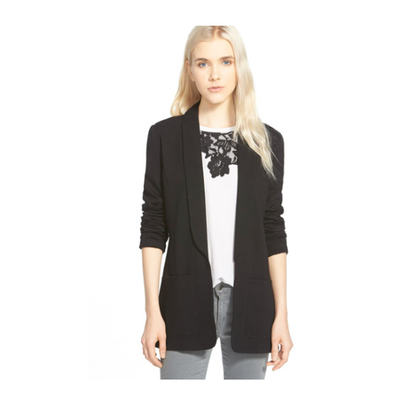 Chelsea28 Sweaters - CHELSEA28 Womens Black Open Shawl Collar Jersey Sweater Cardigan Size M Slouchy